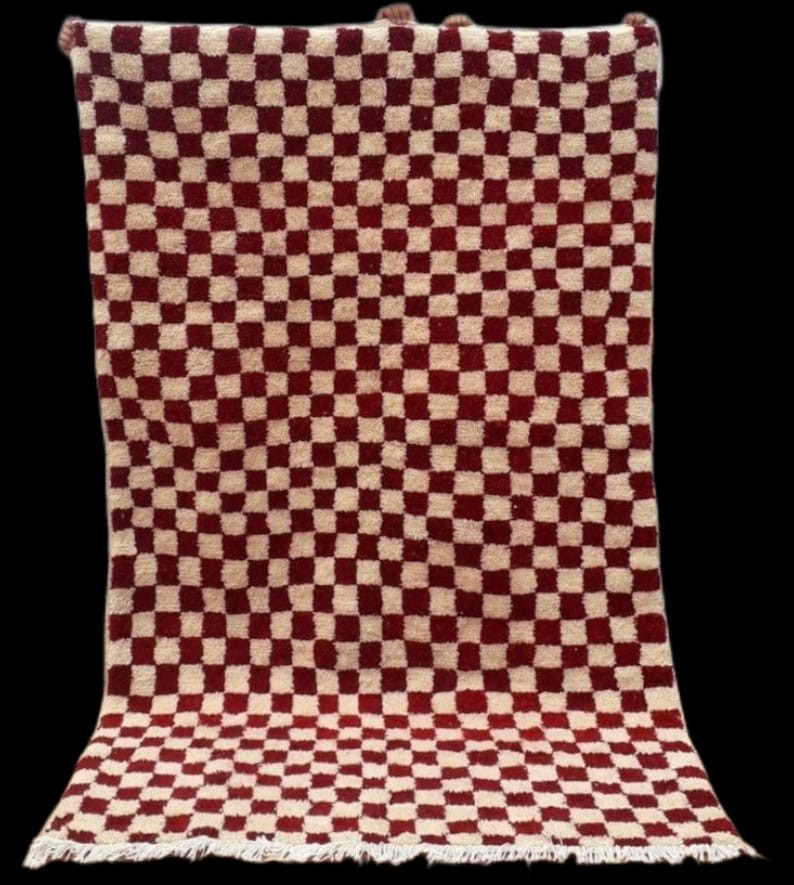 Moroccan Berber white & read Checkered