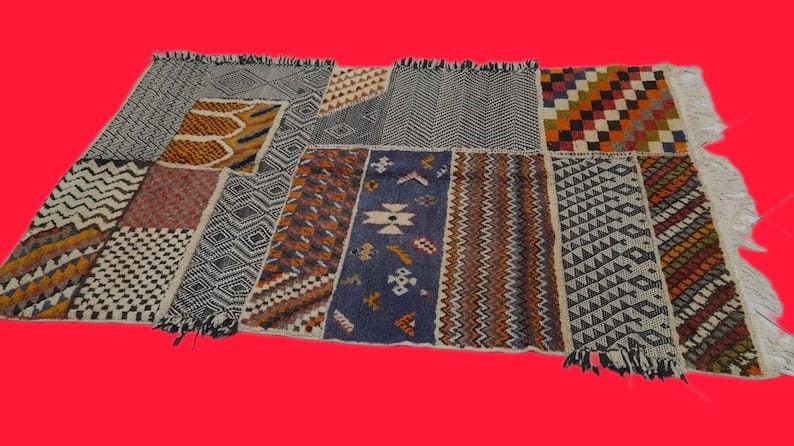 Akhnif taznakht Maroc tapis berbère authentique vintage atlas style montagnard marocain traditionnel